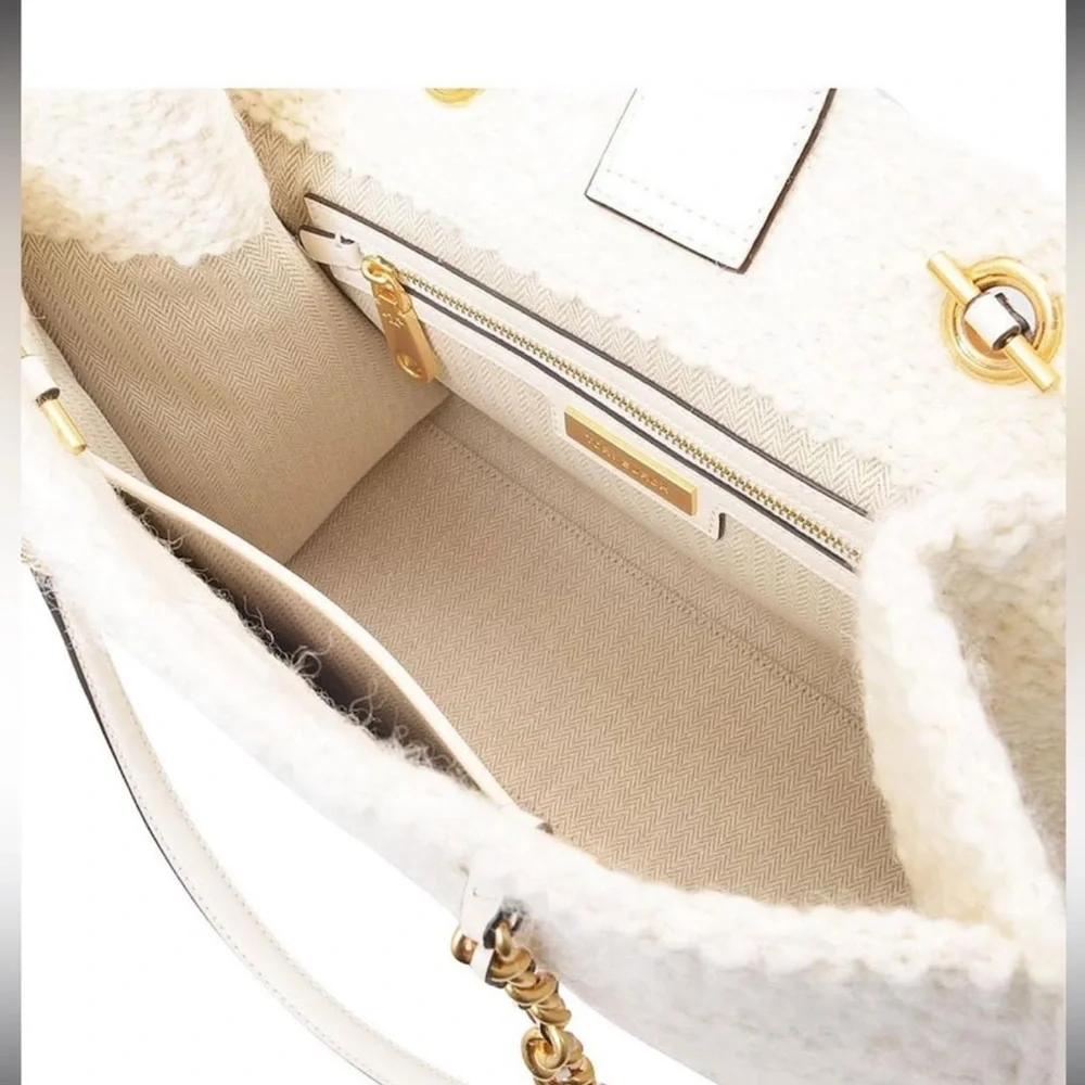 Tory Burch- Ella Boucle Chain Tote, “New Ivory”, NO LONGER AVAILABLE IN STORES